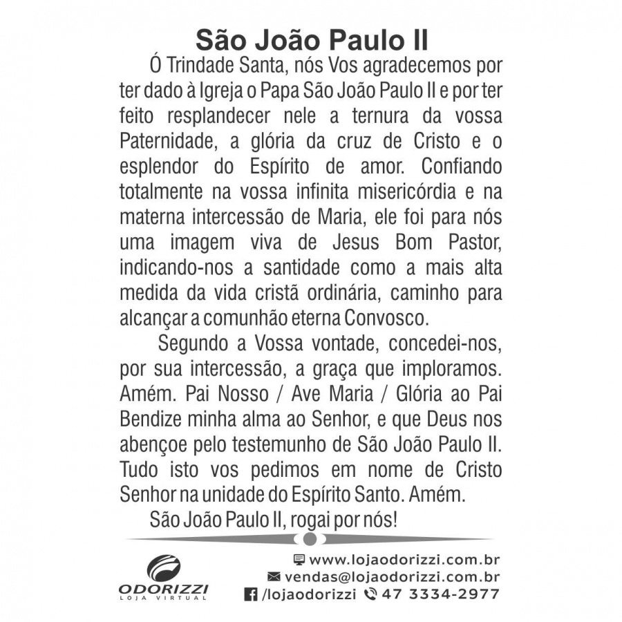 SANTINHO S�O JO�O PAULO II - 200 unid