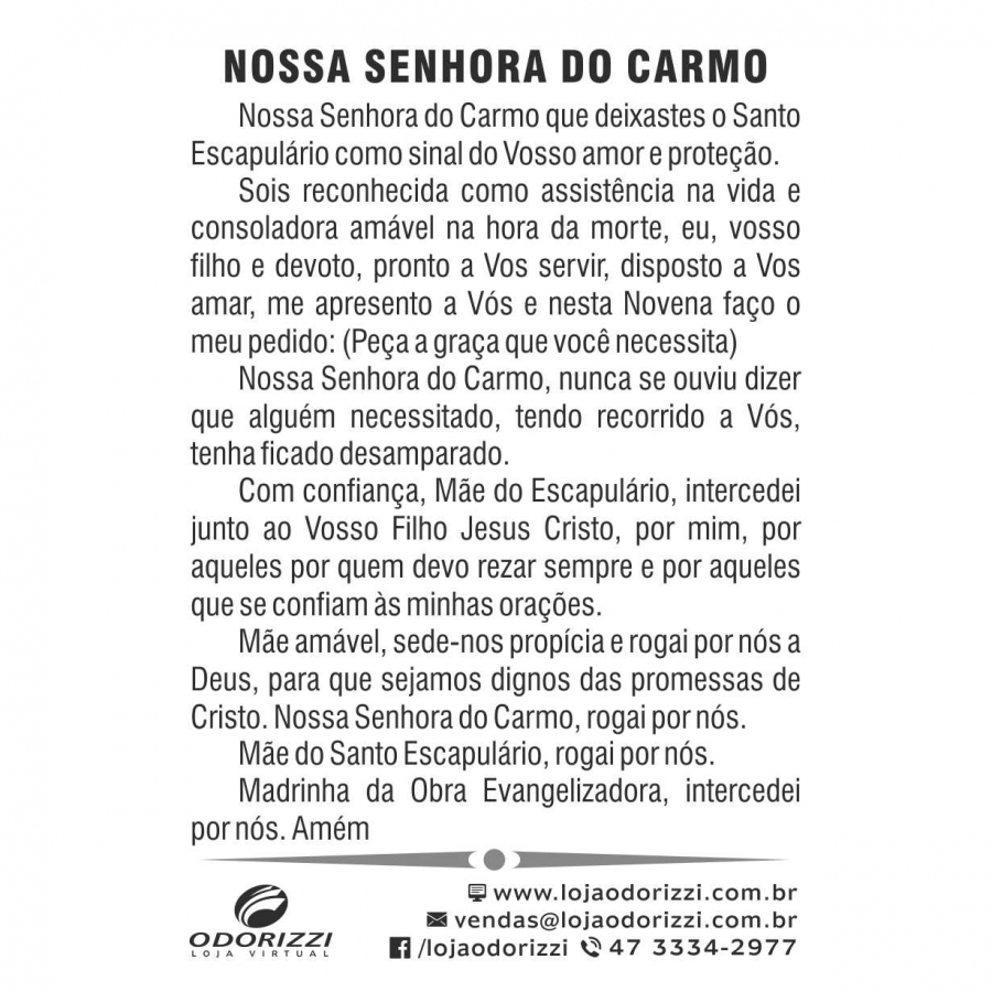 Santinho Nossa Senhora do Carmo - 200 unid