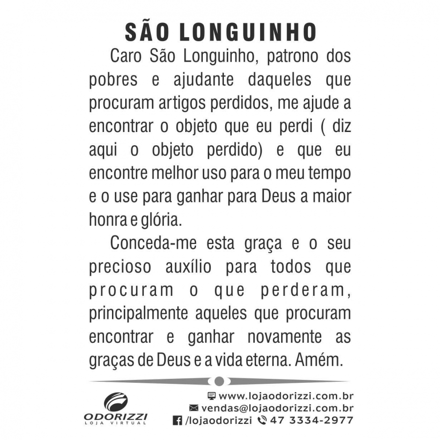 SANTINHO DE S�O LONGUINHO - 200 unid