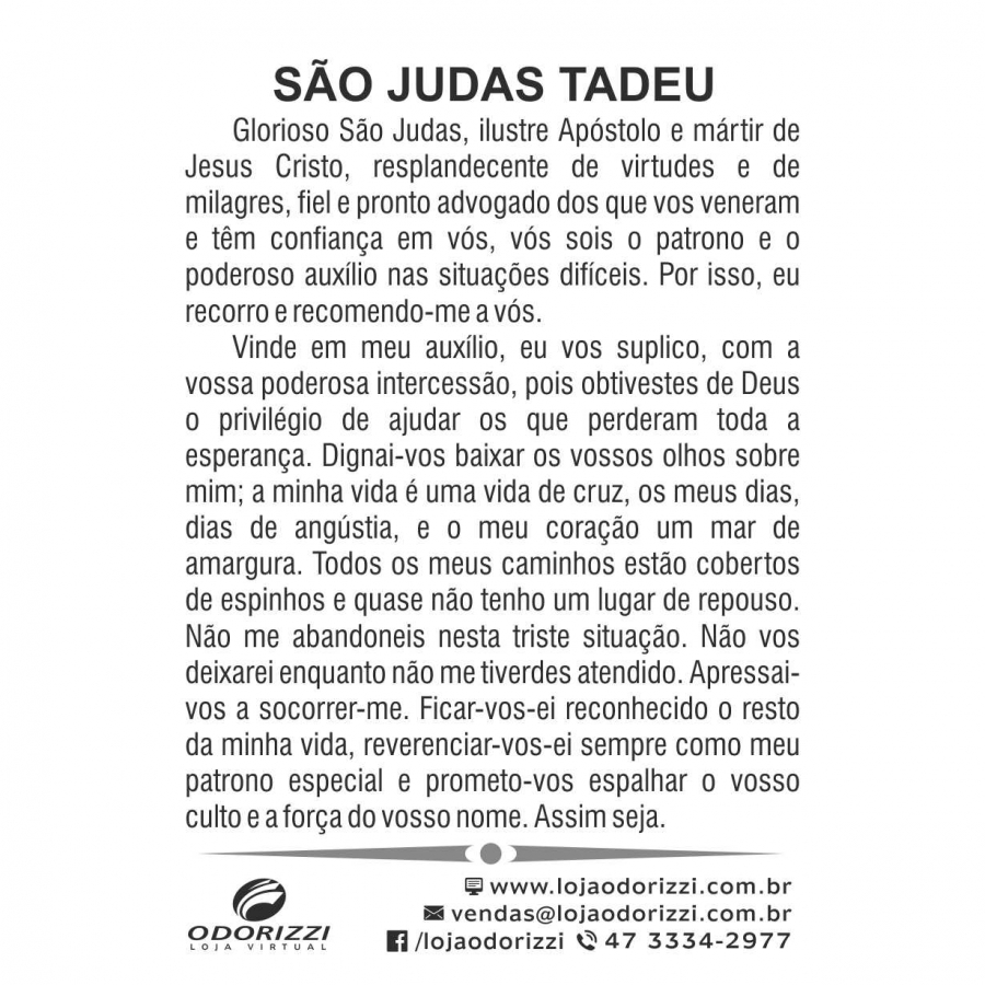 Santinho S�o Judas Tadeu - 200 unid