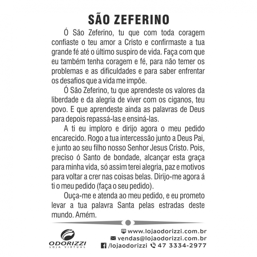 Santinho Sï¿½o Zeferino - 200  unid