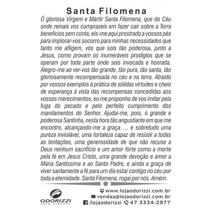 Santinho Santa Filomena - 200 unid