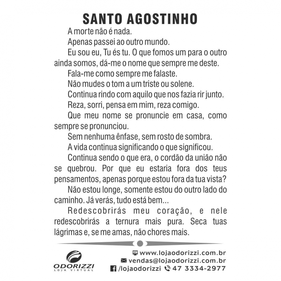 Santinho Santo Agostinho - 200 unid