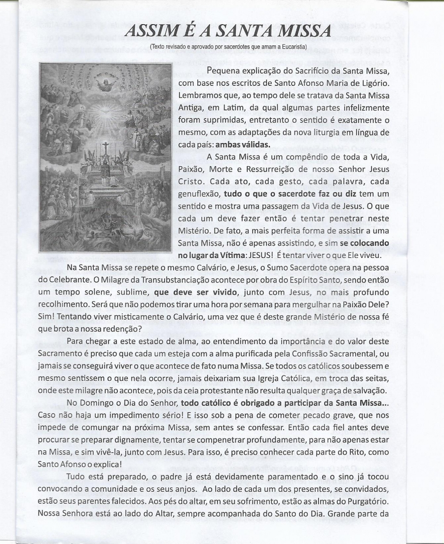 Folheto Assim ï¿½ a Santa Missa - 100 unid