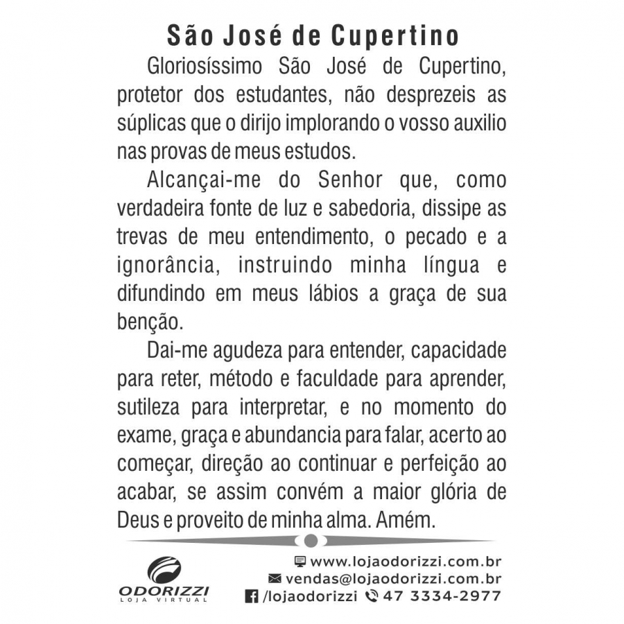 SANTINHO S�O JOS� DE CUPERTINO - 200 unid
