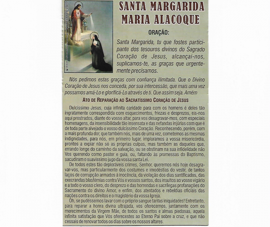 ORA��O Santa Margarida Maria Alacoque - 200 unid