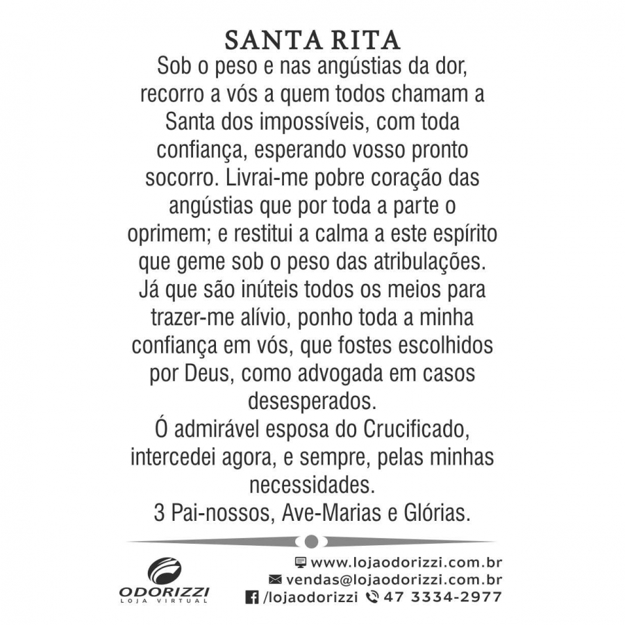 Santinho Santa Rita - 200 unid
