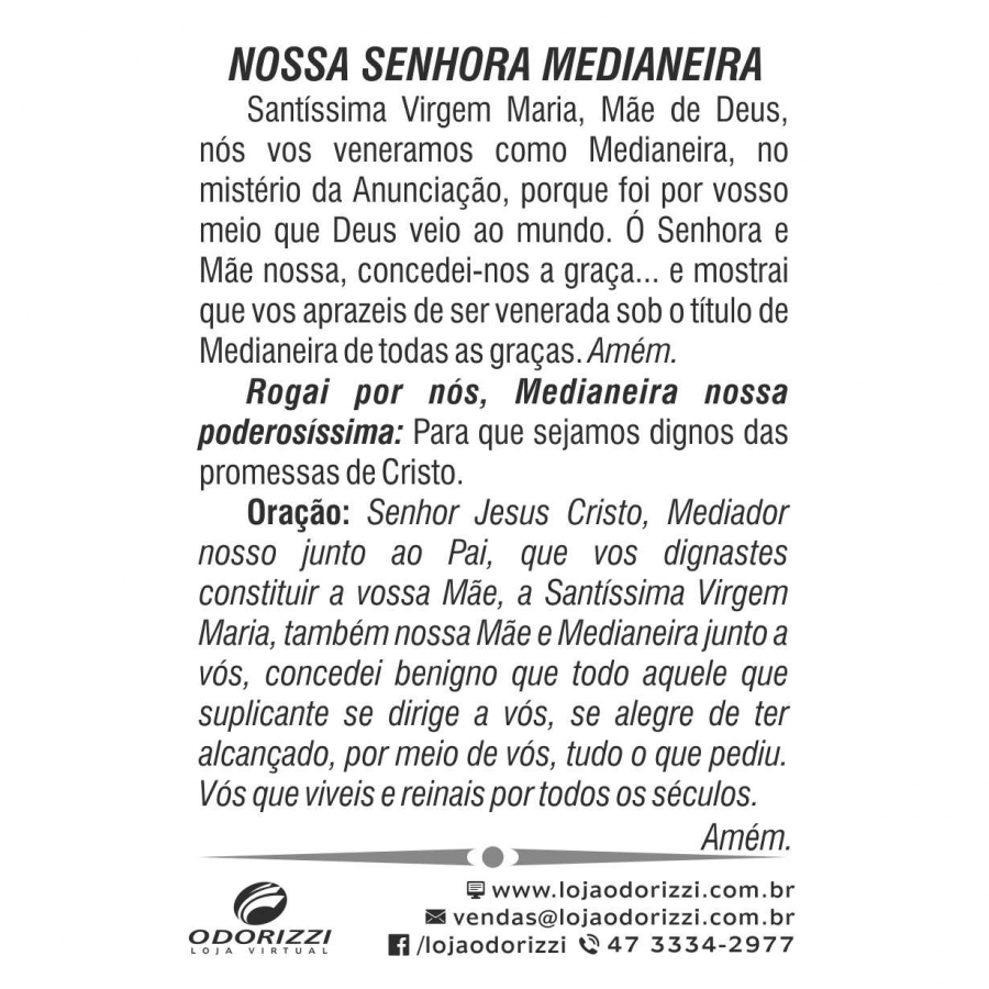 Santinho Nossa Senhora Medianeira - 200 unid