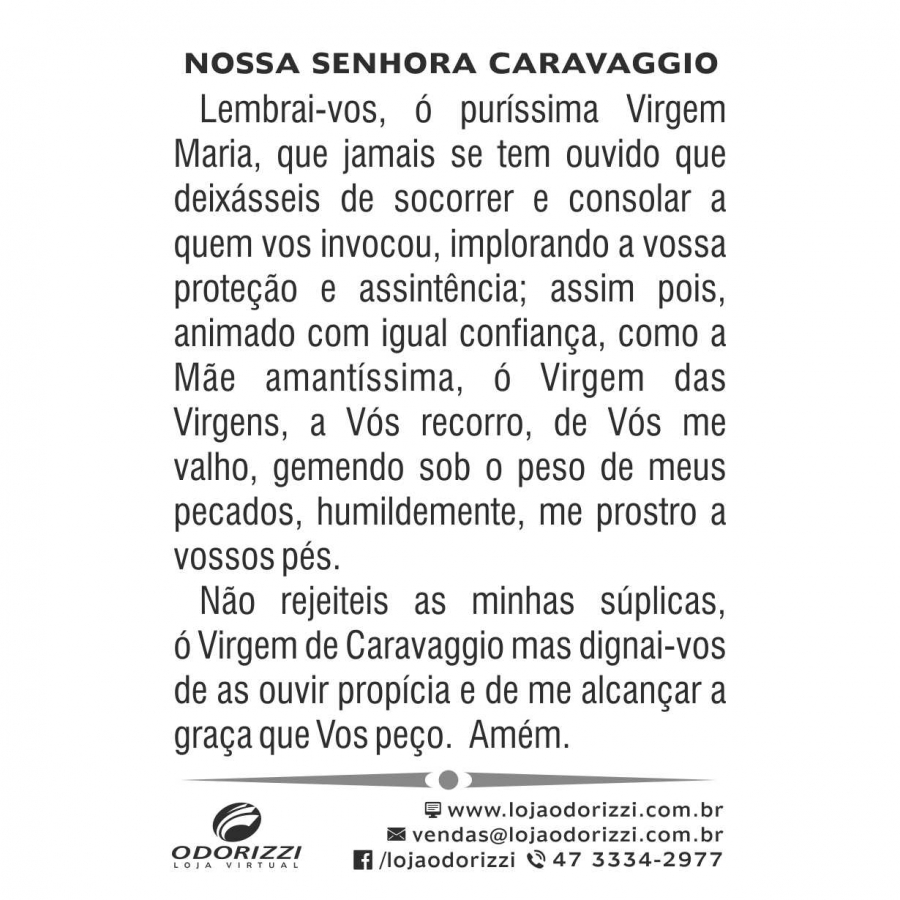 Santinho Nossa Senhora Caravaggio - 200 unid